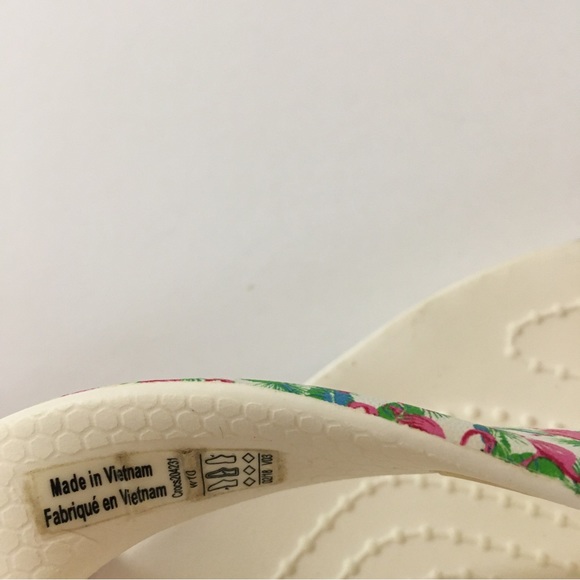 Crocs Ionic Comfort Kadee II White Flamingo Flip Flops Sandals Women's Size 10 - Picture 15 of 16